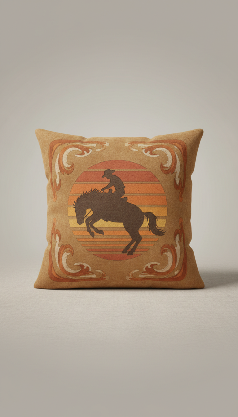 Sunset Suede Ranch Pillow