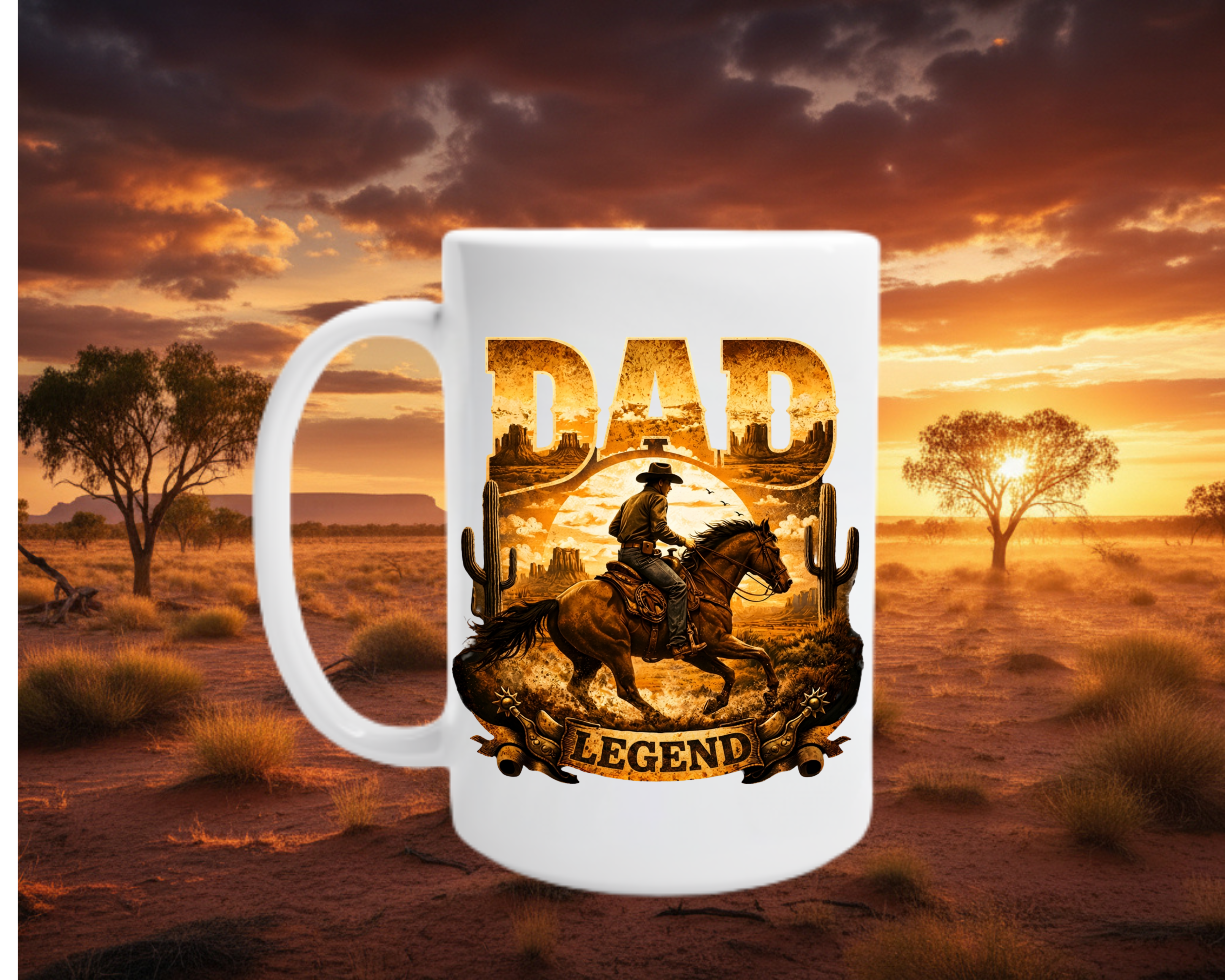 Western Legend Dad Mugs