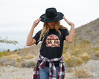 Women's Pink Old West Bull Skull T-Shirt