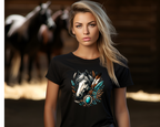 Women's Turquoise and Horses T-Shirt