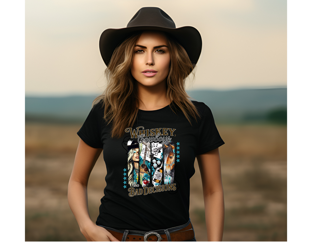 Womens Whiskey Cowboys and Bad Decisions