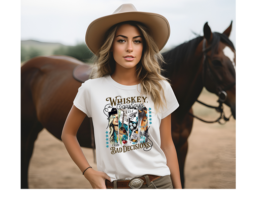 Womens Whiskey Cowboys and Bad Decisions