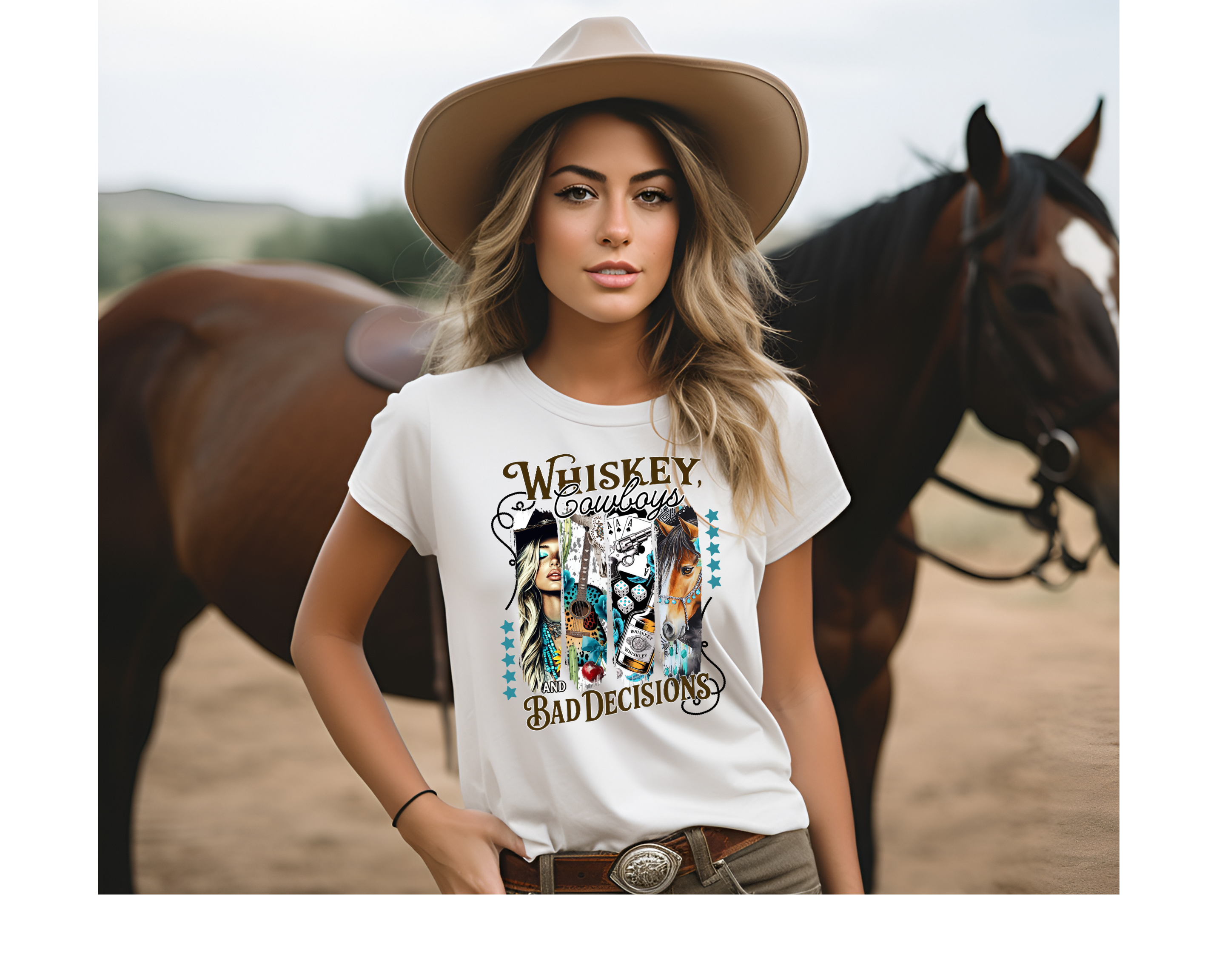 Womens Whiskey Cowboys and Bad Decisions