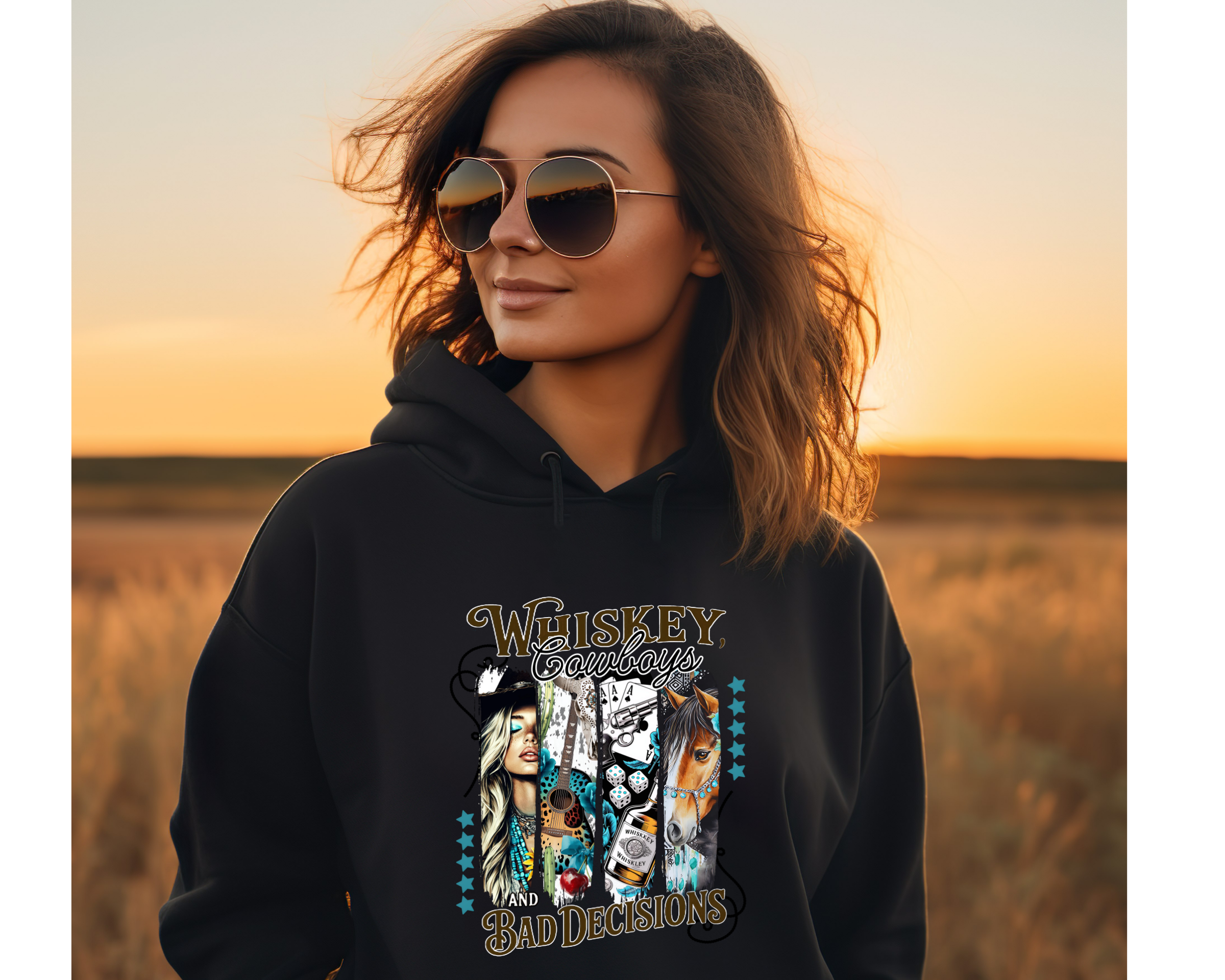 Whiskey Cowboys and Bad Decisions Hoodie