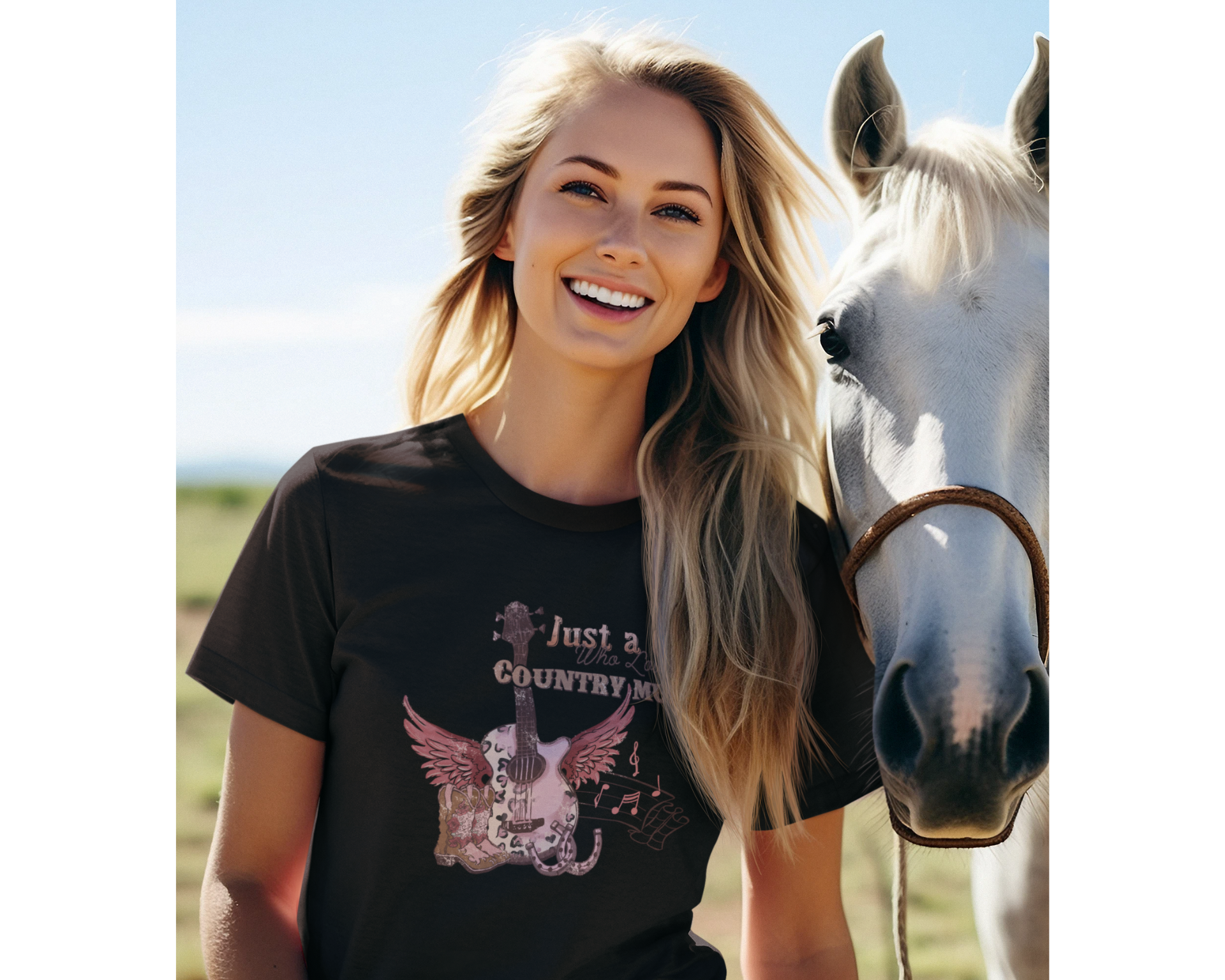 Women's Western Just a Girl T-Shirt - [farm_afternoons]