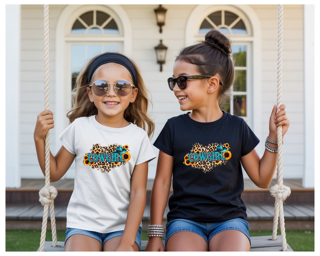 Girls Leopard Cowgirl T-shirt