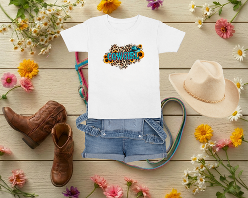 Girls Leopard Cowgirl T-shirt