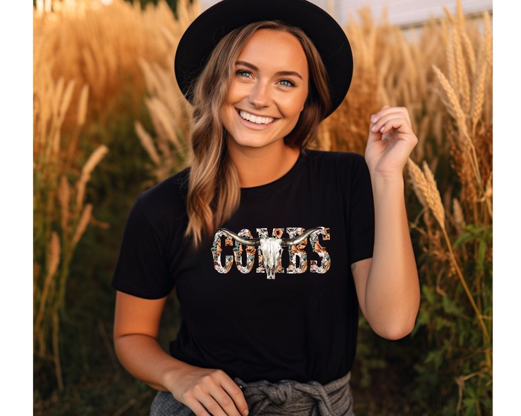 Women's Floral Combs Tee - [farm_afternoons]