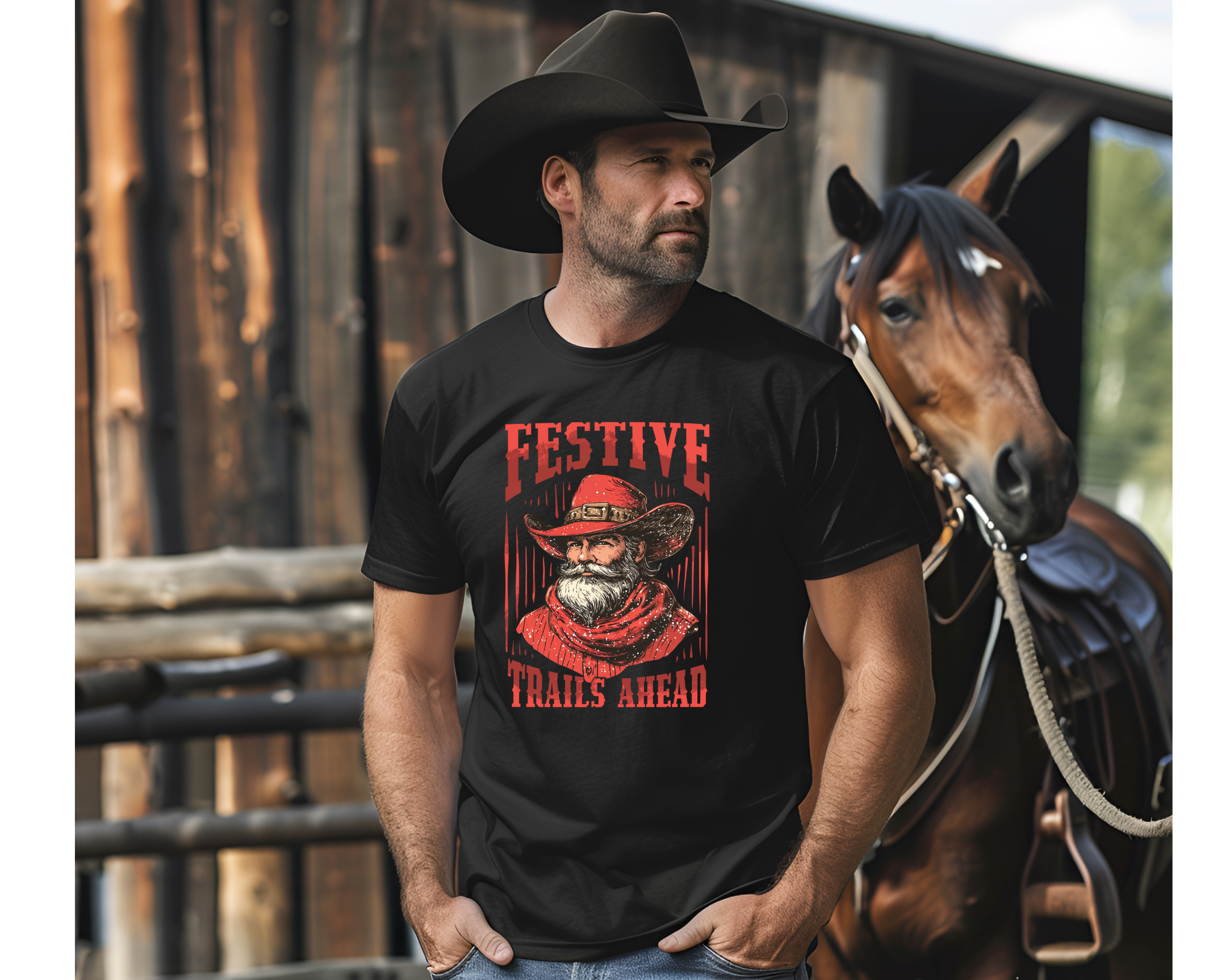 Men's Festive Trails T-Shirt - [farm_afternoons]