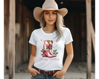 Pink Howdy Christmas T-Shirt - [farm_afternoons]