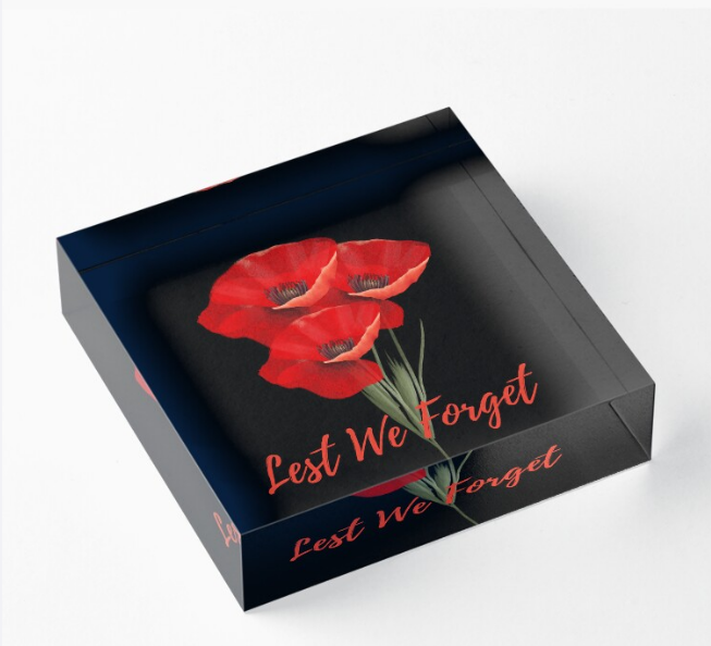 Lest We Forget Acrylic Block