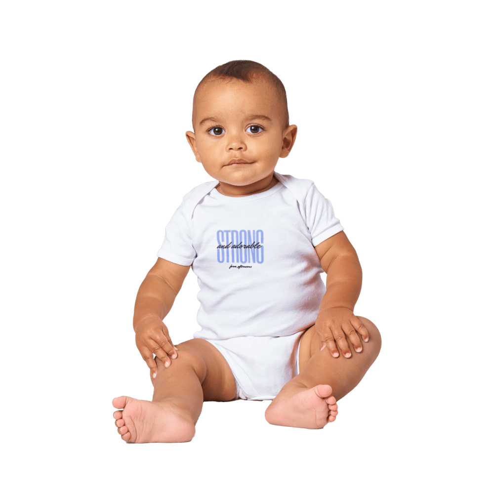 Blue Strong & Adorable - Baby Short Sleeve Onesies - [farm_afternoons]