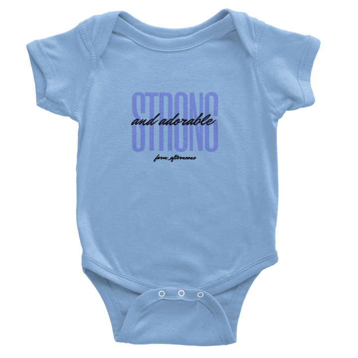 Blue Strong & Adorable - Baby Short Sleeve Onesies