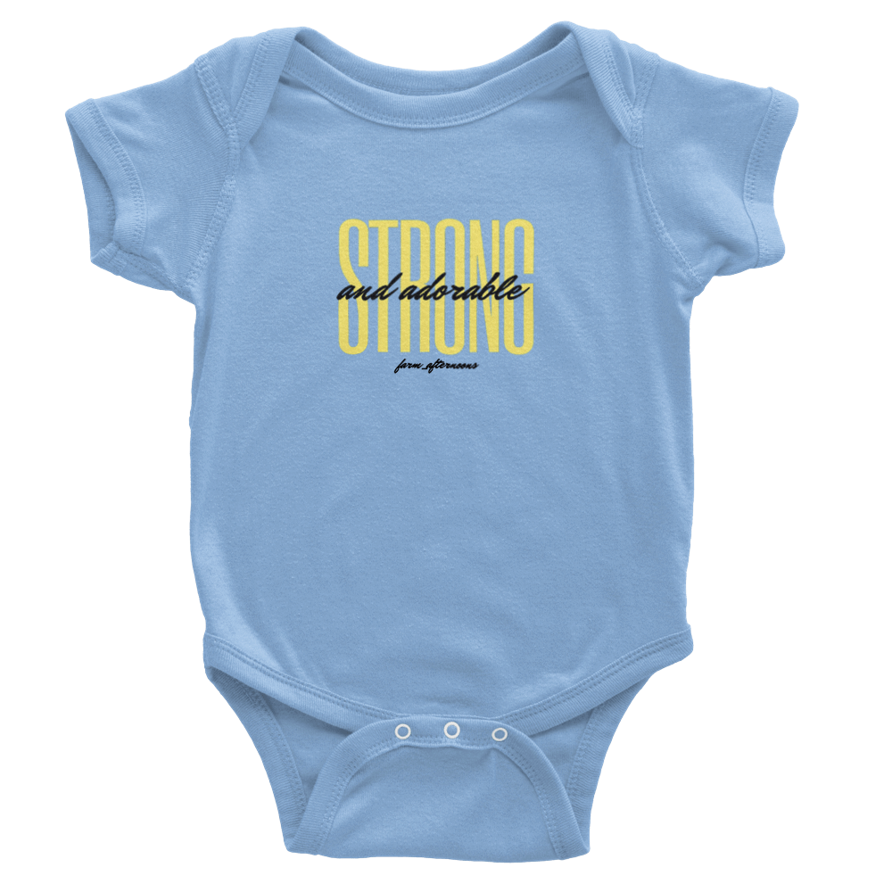 Yellow Strong and Adorable -  Baby Short Sleeve Onesies