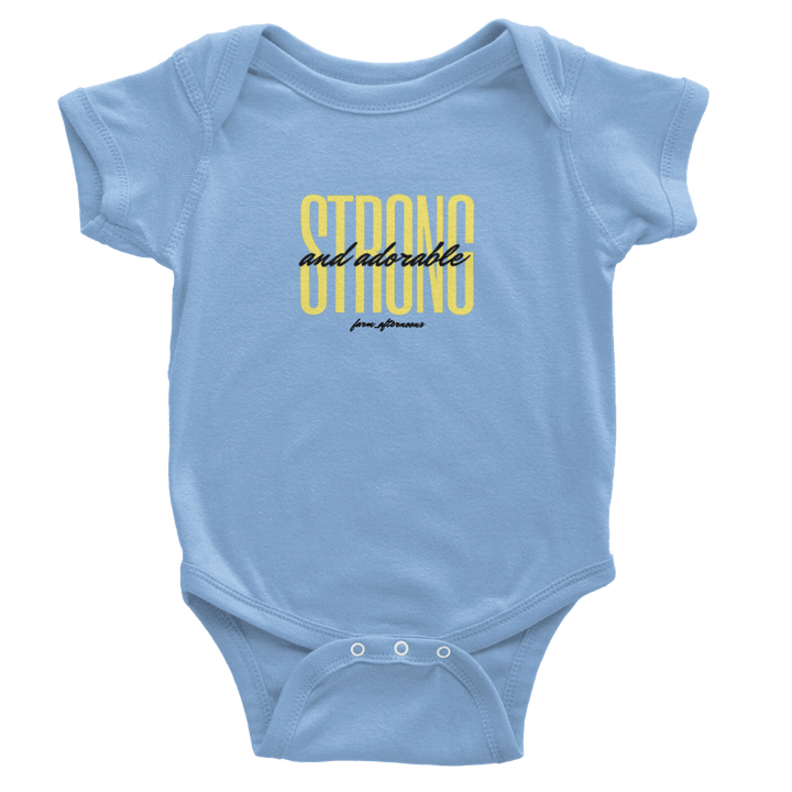 Yellow Strong and Adorable -  Baby Short Sleeve Onesies