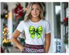 Women's Green Christmas Bow - [farm_afternoons]