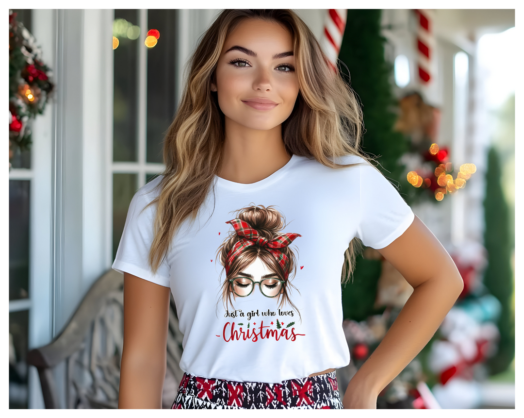 Christmas Just a Girl Tee