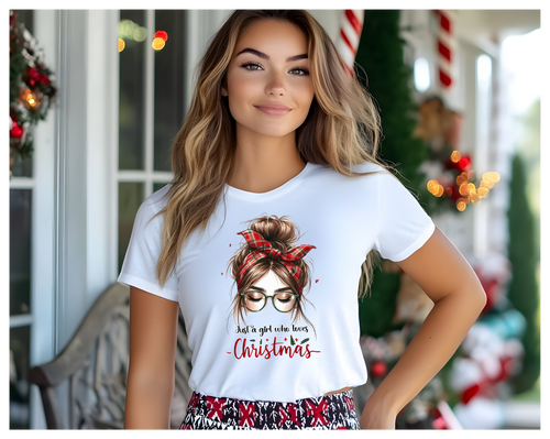 Christmas Just a Girl Tee - [farm_afternoons]