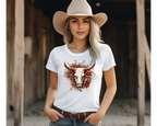 Vintage Xmas Bull Skull Tee - [farm_afternoons]