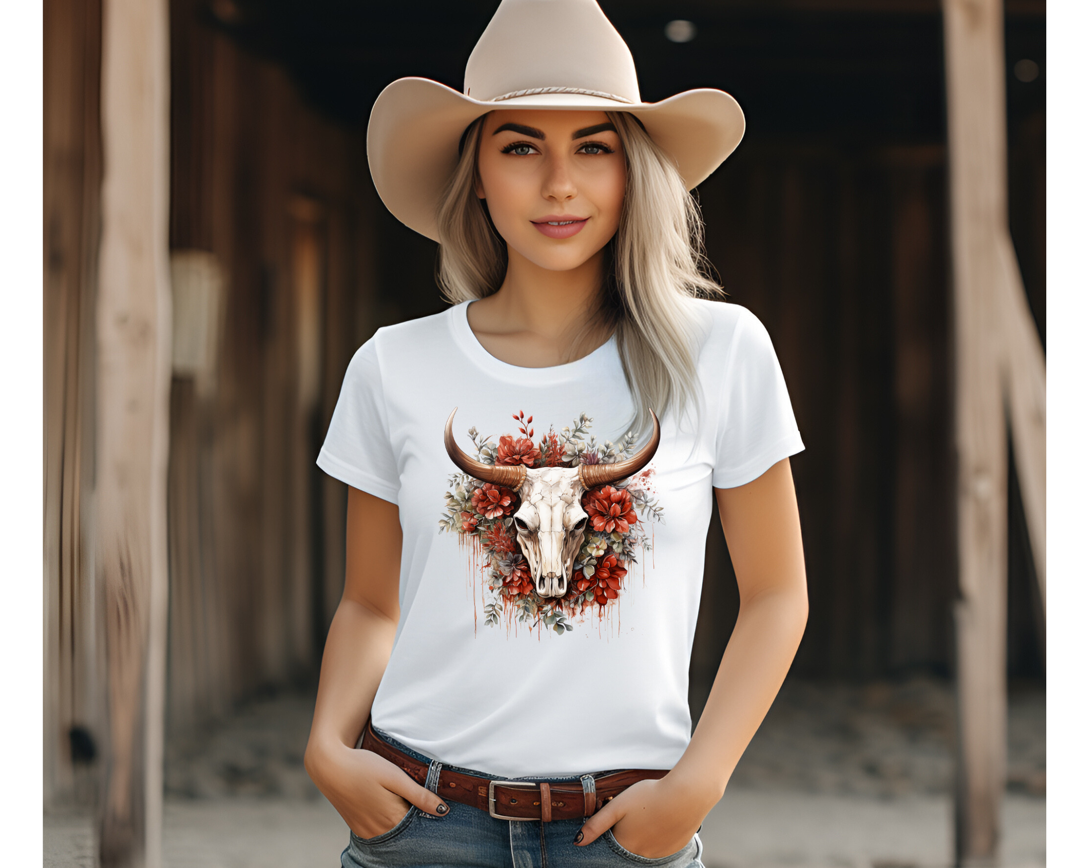 Vintage Xmas Bull Skull Tee - [farm_afternoons]
