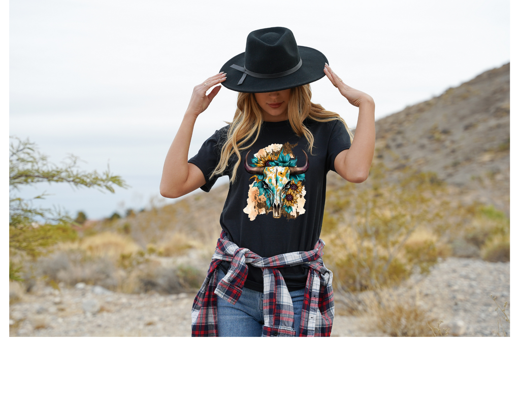 Women's Western BullSkull Tee - [farm_afternoons]