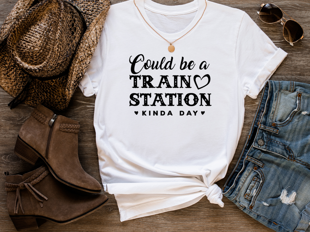 Women's Train Station Tshirt - [farm_afternoons]