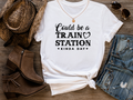 Women's Train Station Tshirt - [farm_afternoons]