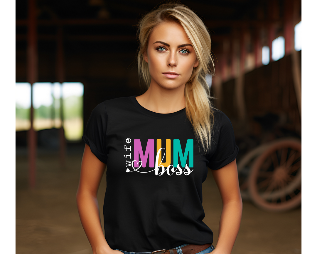 White Wife Mum Boss Tee - [farm_afternoons]