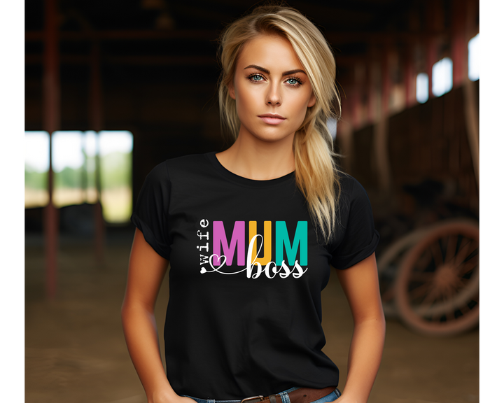 White Wife Mum Boss Tee - [farm_afternoons]