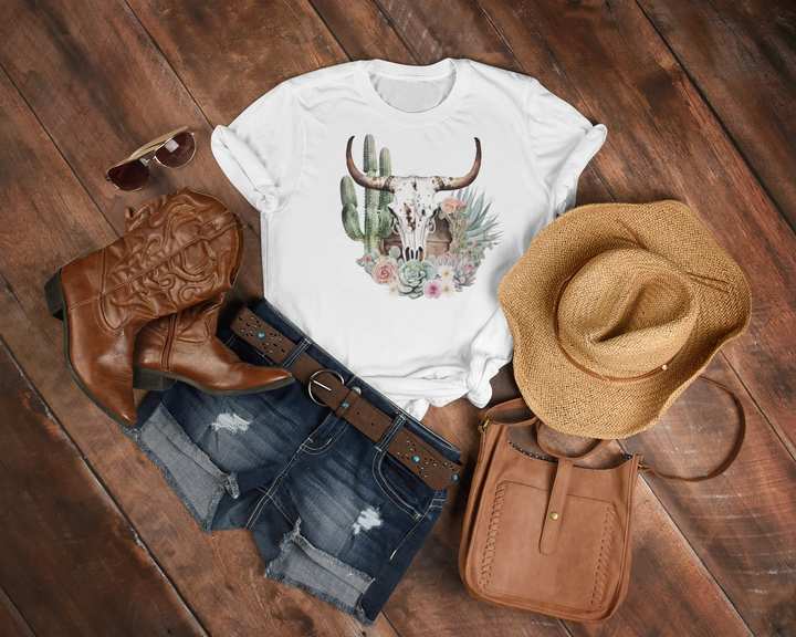 Old West Bull Skull Tee