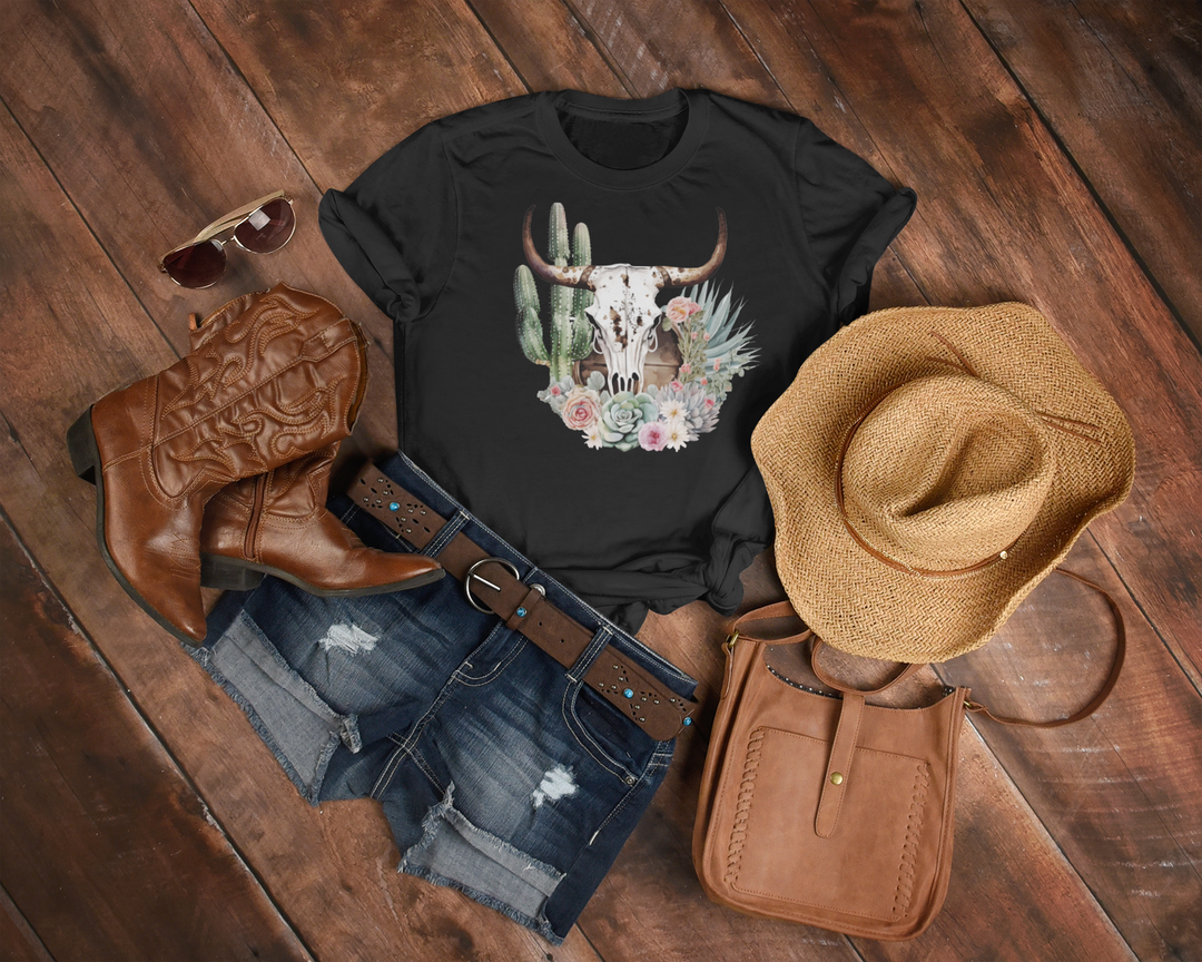 Old West Bull Skull Tee