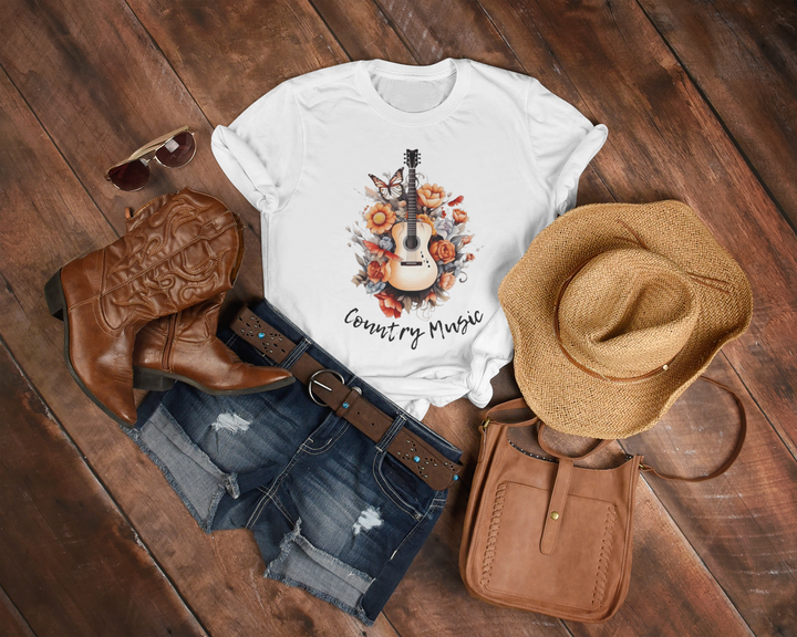 Women's Floral Country Music T-Shirt