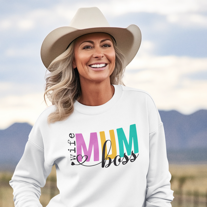 White Wife Boss Mum Sweatshirt