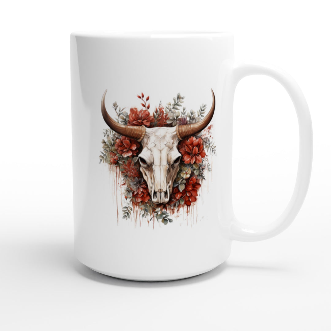 Vintage Xmas Bull Skull Mug - [farm_afternoons]