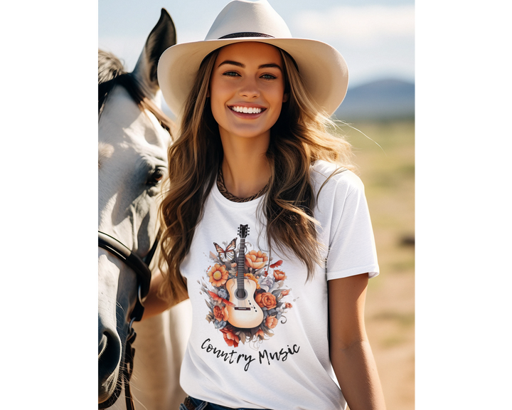 Women's Floral Country Music T-Shirt