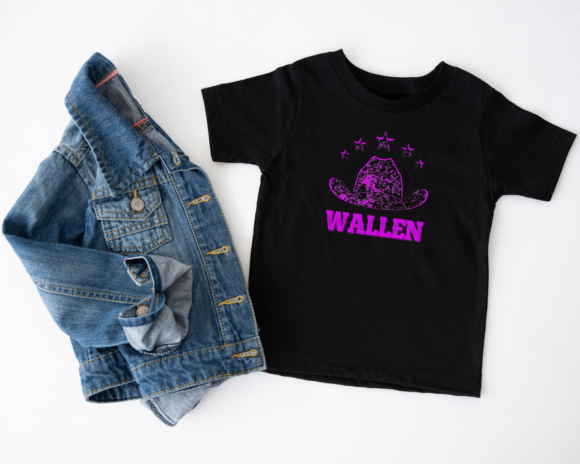 Girls Distressed Wallen T-shirt - [farm_afternoons]