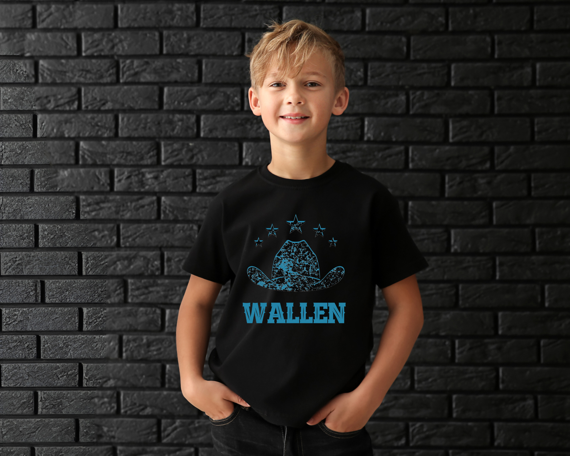Boys Distressed Wallen T-shirt - [farm_afternoons]