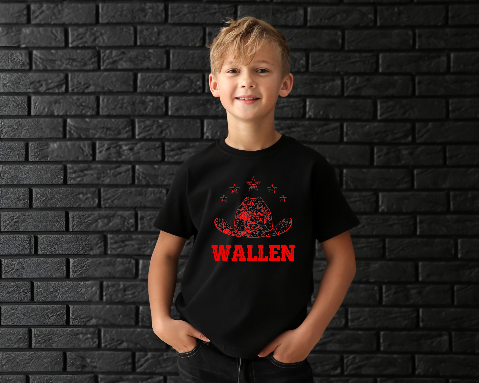 Boys Distressed Wallen T-shirt - [farm_afternoons]