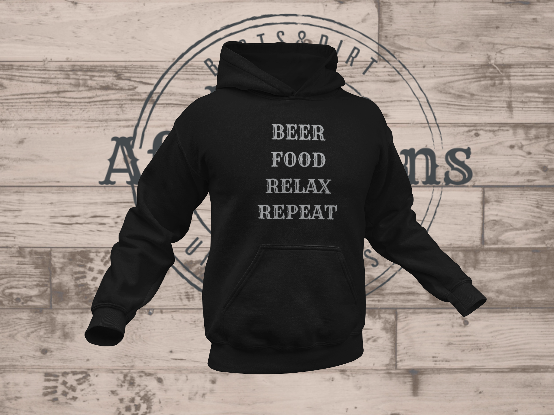 Men's Beer Food Relax Repeat Hoodie - [farm_afternoons]