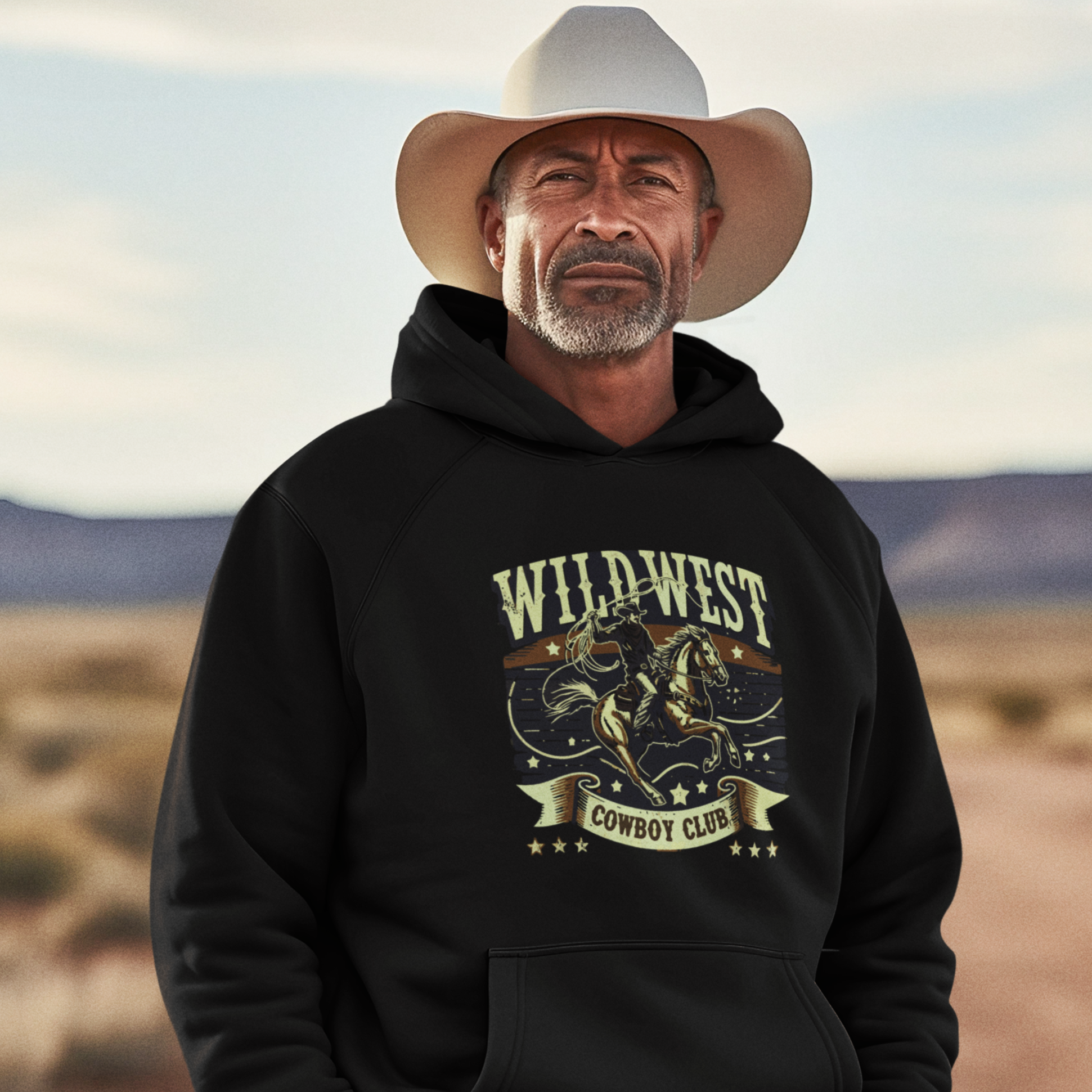 Men's Old West Hoodie - [farm_afternoons]