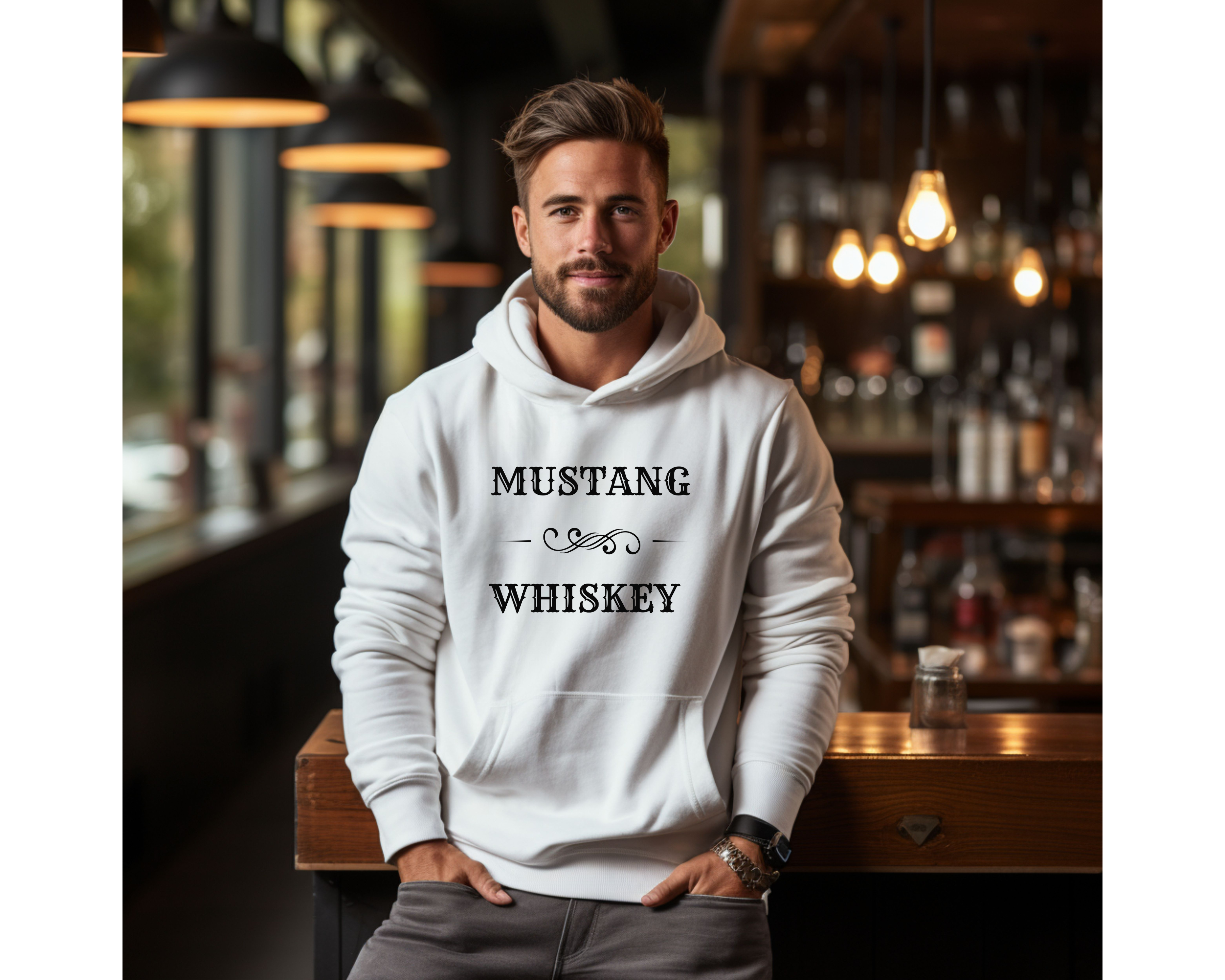 Men's Mustang Whiskey Hoodie - [farm_afternoons]