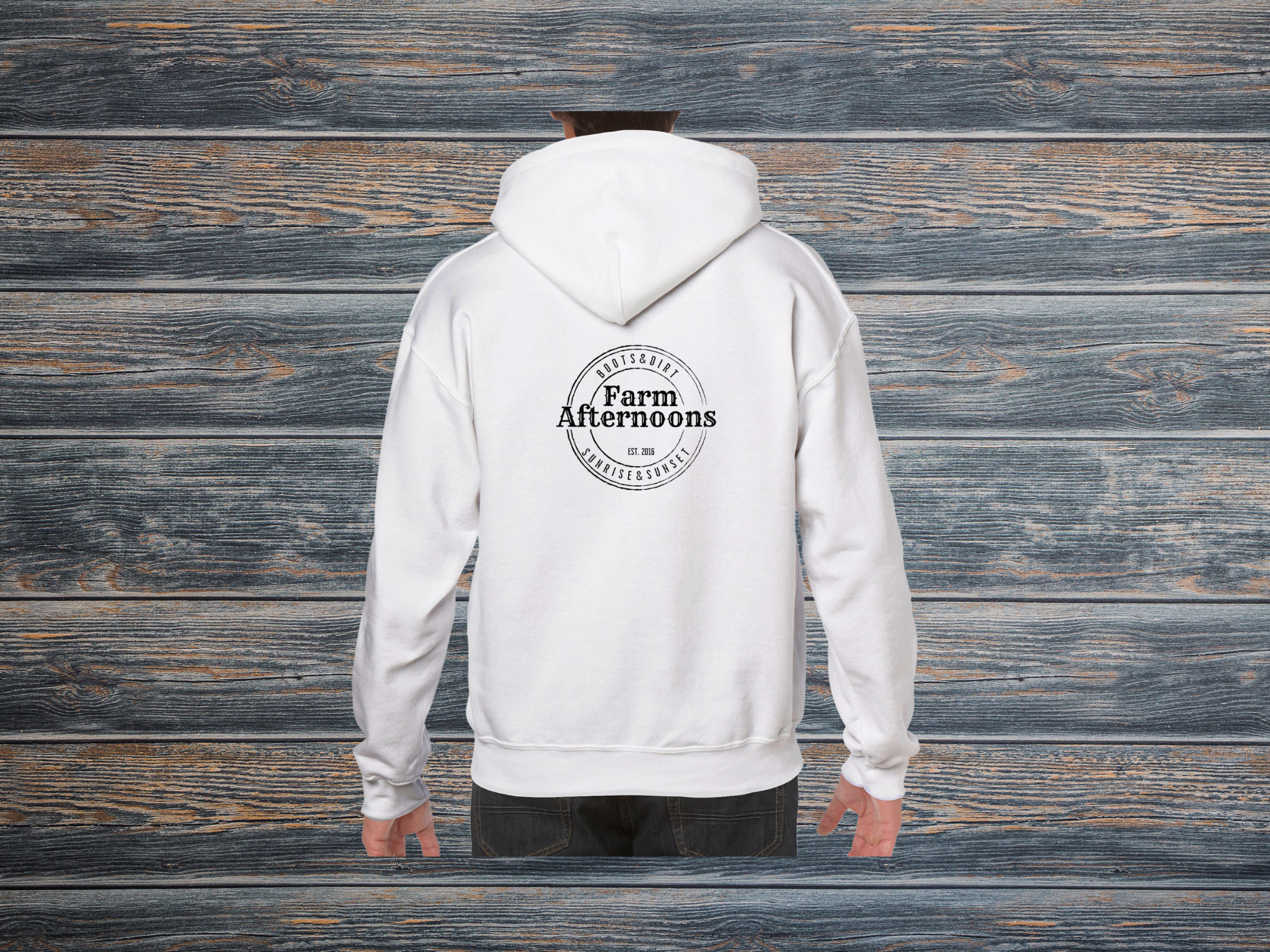 Mens Black Wallen Hoodie - [farm_afternoons]
