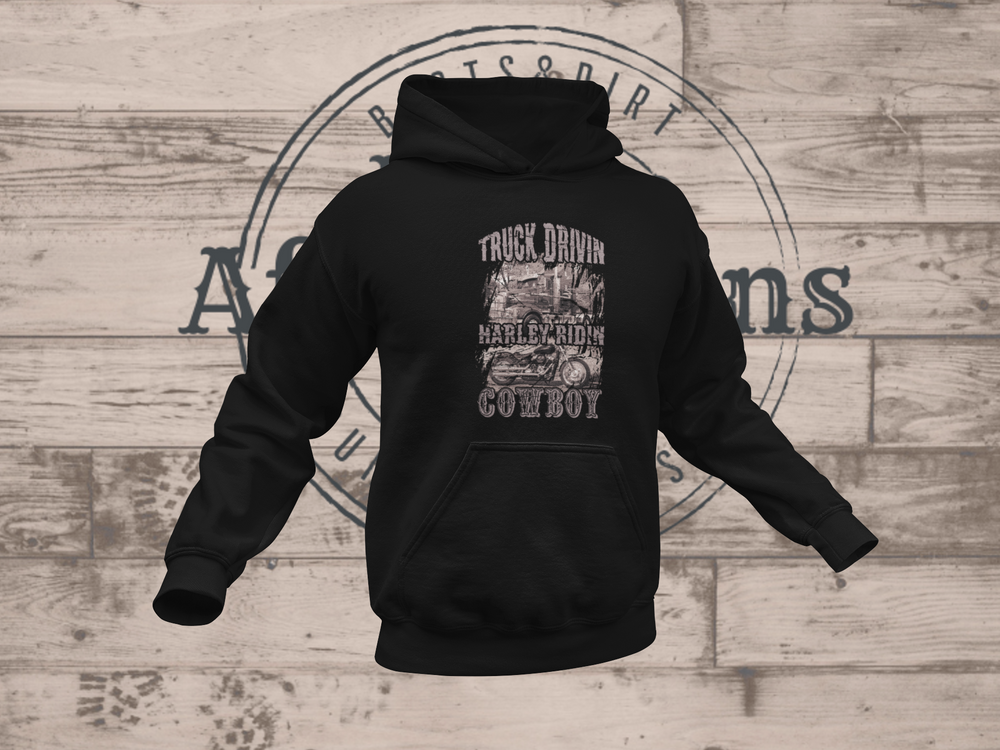 Men's Truck Drivin Hoodie - [farm_afternoons]