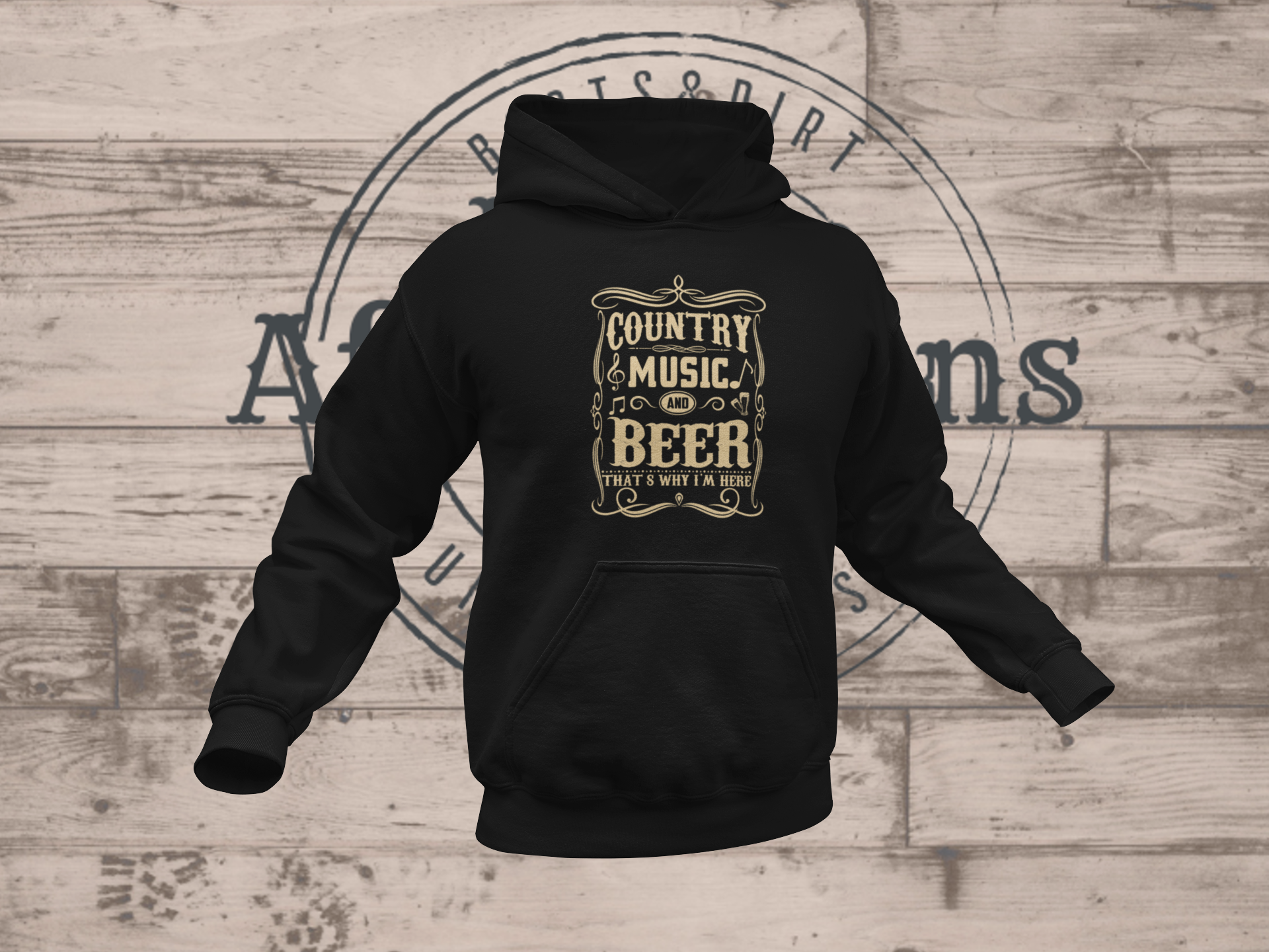 Mens Country Music and Beer Hoodie