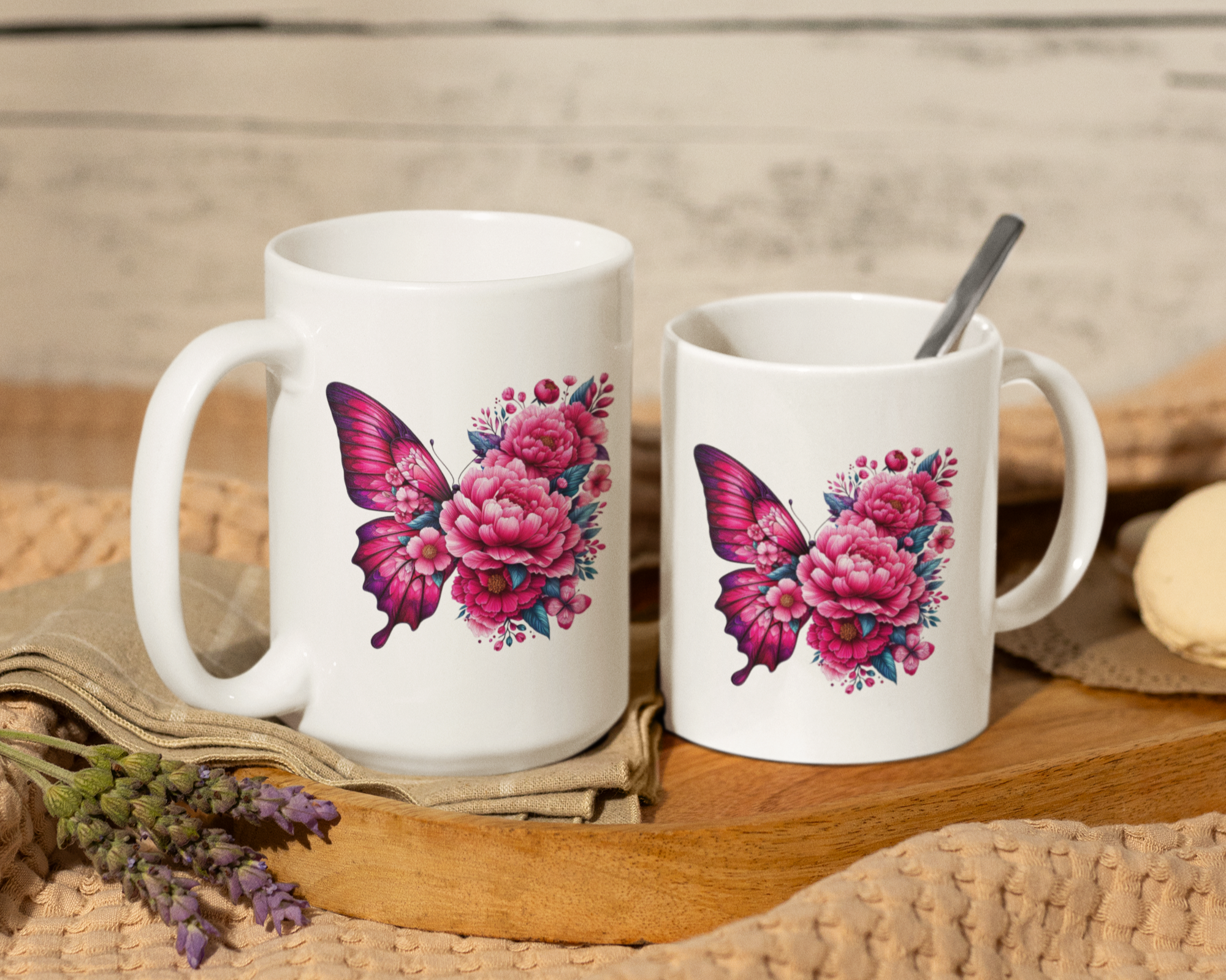 Pink Floral Wing Mug - [farm_afternoons]