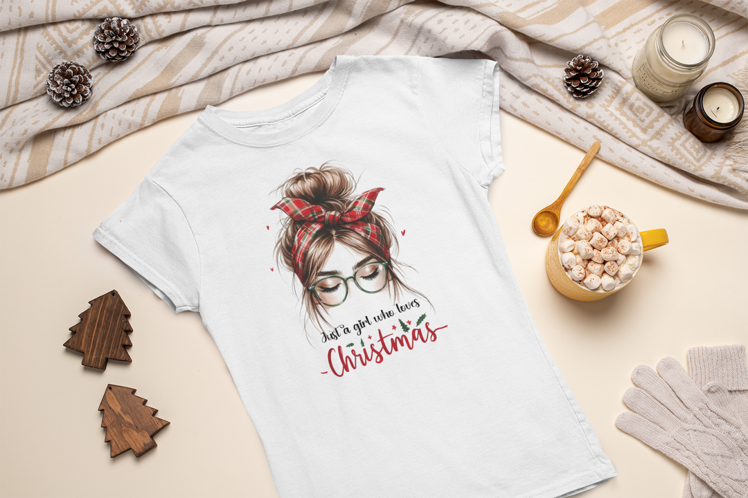 Christmas Just a Girl Tee