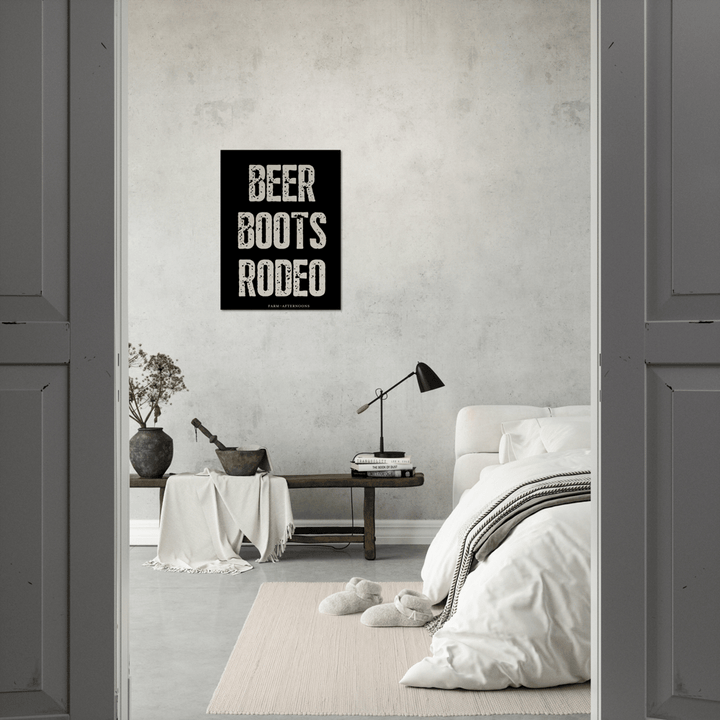 Beer Boots Rodeo - Wood Prints