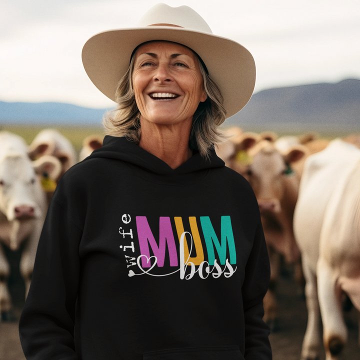 Wife Mum Boss Hoodie - [farm_afternoons]