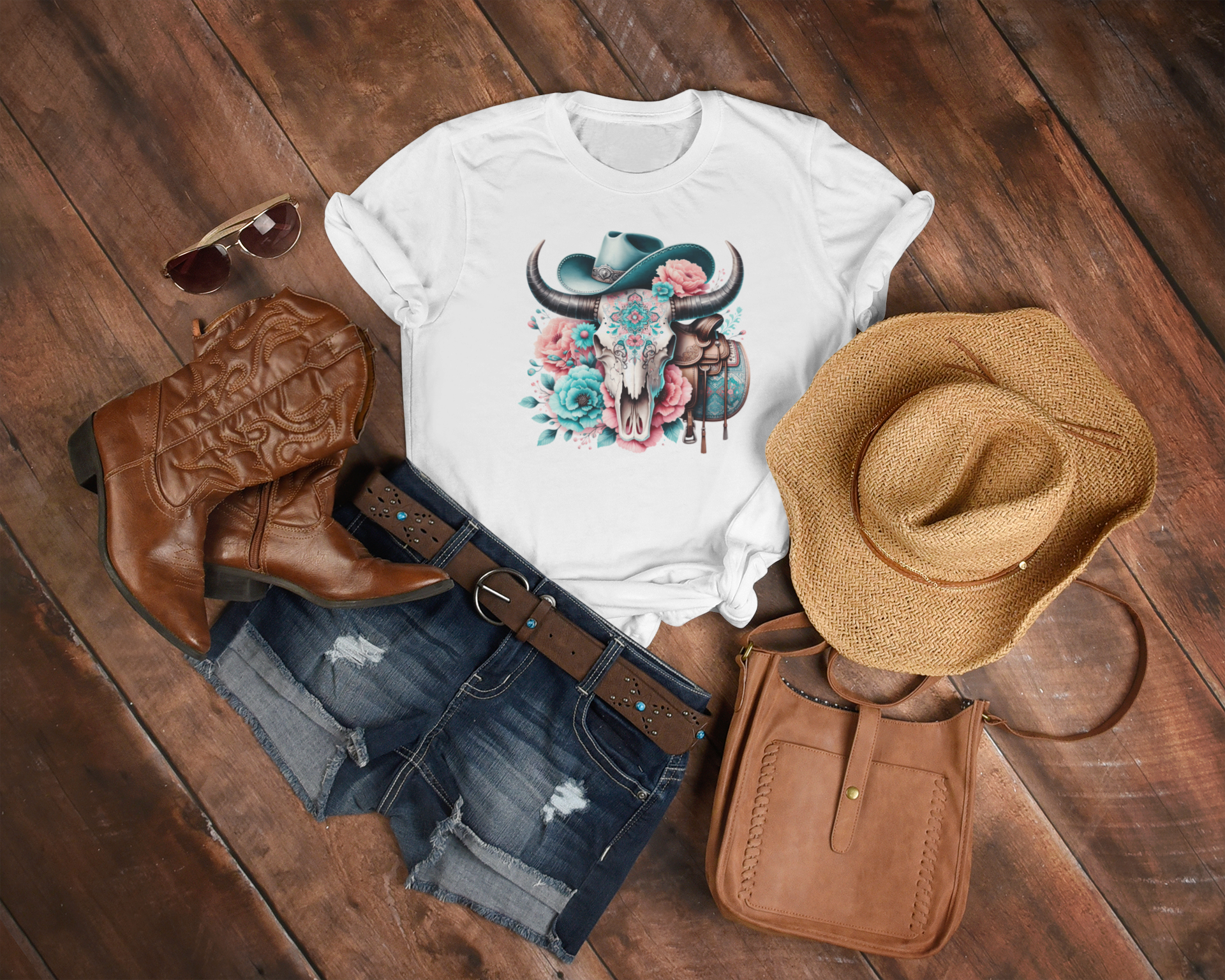 Womens Bull Skulls & Saddles - [farm_afternoons]