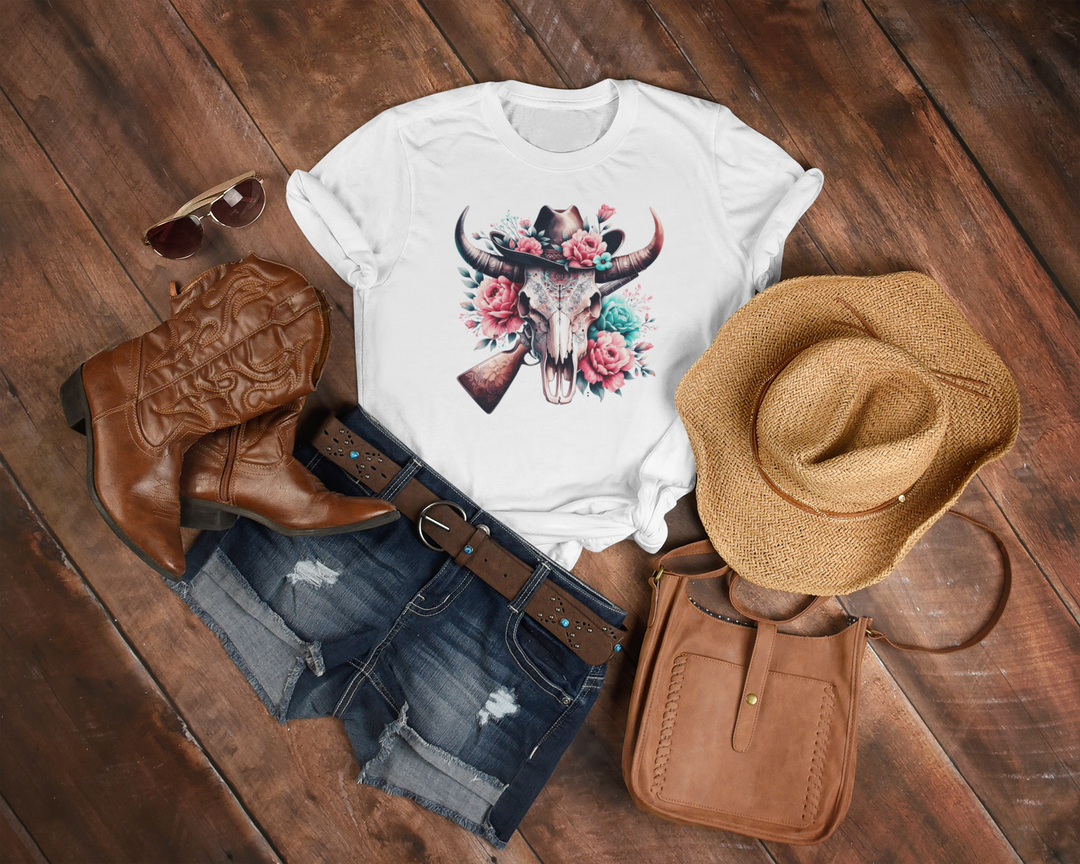 Women's Western Bulls & Guns Tee - [farm_afternoons]
